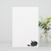 Schwarze Häschen Schwarz-Rose Briefpapier (Stehend Vorderseite)