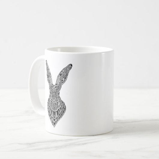 Schwarze Hase-Tasse Kaffeetasse (Vorderseite Links)