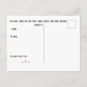 SCHWARZE HAT-DERBY-EINLADUNG EINLADUNGSPOSTKARTE (Rückseite)