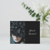 SCHWARZE HAT-DERBY-EINLADUNG EINLADUNGSPOSTKARTE (Stehend Vorderseite)