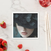 SCHWARZE HAT PAPIER NAPKIN SERVIETTE (Beispiel)