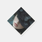 SCHWARZE HAT PAPIER NAPKIN SERVIETTE (Ecke)
