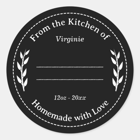 Schwarze hausgemachte Liebe mit Aufkleber (Vorderseite)