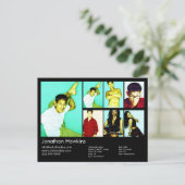 Schwarze Headshot-Karte des Schauspielers/Modells Postkarte (Stehend Vorderseite)