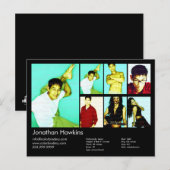 Schwarze Headshot-Karte des Schauspielers/Modells Postkarte (Vorne/Hinten)