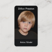 Schwarze Headshot-Visitenkarte-Schablone Visitenkarte (Vorderseite)