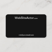 Schwarze Headshot-Visitenkarte-Schablone Visitenkarte (Rückseite)