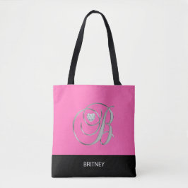 Schwarze HEISSES ROSA mit Monogramm Tasche