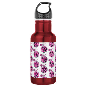 Schwarze Heißrosa Leopard-Polka-Punkt-Wasserflasch Edelstahlflasche