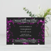 Schwarze Heißrosa Save The Date (Stehend Vorderseite)
