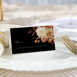 Schwarze Herbst-Hochzeitsplatzkarte Platzkarte