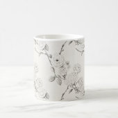 Schwarze Herbstblumen in Creme Kaffeetasse (Mittel)