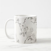 Schwarze Herbstblumen in Creme Kaffeetasse (Links)