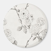 Schwarze Herbstblumen in Creme Magnet (Vorne)