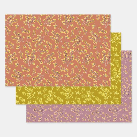 Schwarze Herbstfarben Mittelgeschenktasche Geschenkpapier Set (Set)