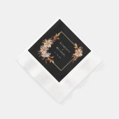 Schwarze Herbsthochzeit Serviette (Ecke)