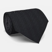 Schwarze Herringbone Trauerkrawatte Krawatte (Gerollt)