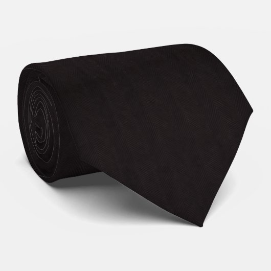Schwarze Herringbone Whisper Ultra-subtile Tonal  Krawatte (Gerollt)