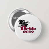 Schwarze Herz-Braut 2009 Button (Vorne & Hinten)