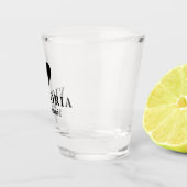 Schwarze Herz-Brautjungfern-personalisierte Schnapsglas (Rechts)