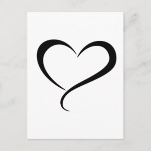 Schwarze Herz-ClipArt-Illustration Postkarte