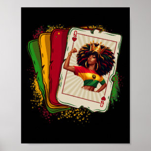 Schwarze Herz-Dame-Kartenspiel Stolz Black H Poster