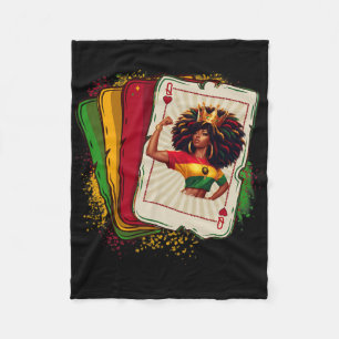 Schwarze Herz-Dame-Kartenspiel Stolz schwarzes H Fleecedecke