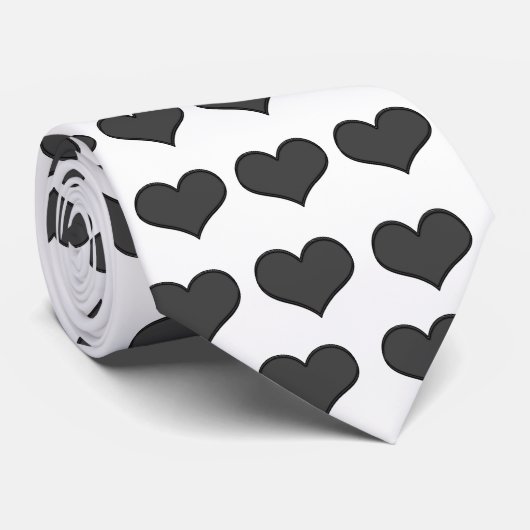 Schwarze Herz-Krawatte Krawatte (Gerollt)