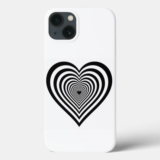 Schwarze Herz-Optical Illusion iPhone-Hülle Case-Mate iPhone Hülle (Rückseite)