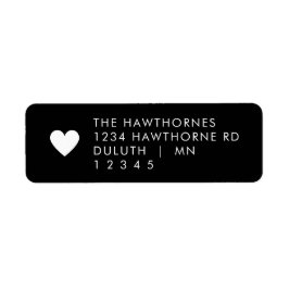 Schwarze Herz-Rücksendeadresse