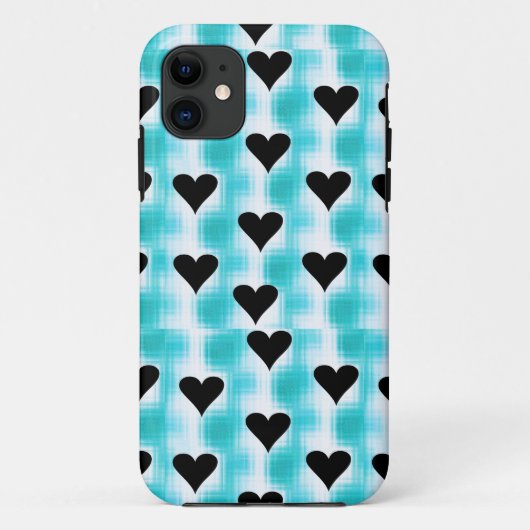 Schwarze Herzen Case-Mate iPhone Hülle (Rückseite)