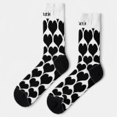 Schwarze Herzen Design Personalisiert Socken (Linkes Detail)