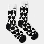 Schwarze Herzen Design Personalisiert Socken (Rechts)