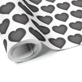 Schwarze Herzen Geschenkpapier (Rolleneckpunkt)