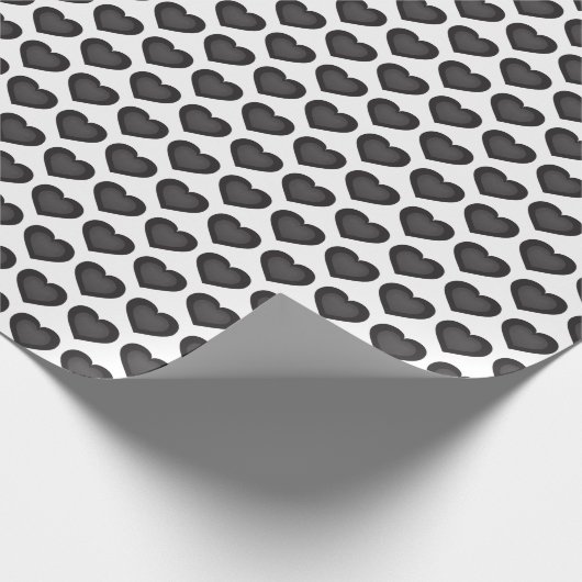 Schwarze Herzen Geschenkpapier (Ecke)