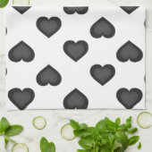 Schwarze Herzen Handtuch (Gefaltet)