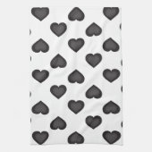 Schwarze Herzen Handtuch (Vertikal)