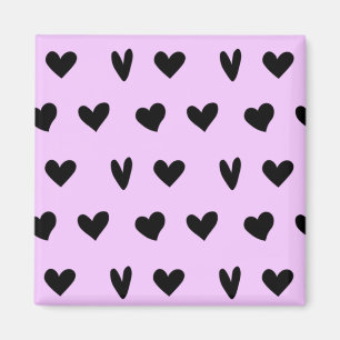 Schwarze Herzen Hübsches Muster Geschenke Frohen V Magnet