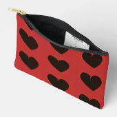 Schwarze Herzen in Rot Zubehörtasche (Offen)