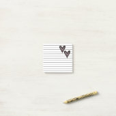 Schwarze Herzen | Linde Post-it Klebezettel (Auf Schreibtisch)