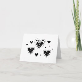 Schwarze Herzen, mehrfache Herzdesigns BLANK Karte