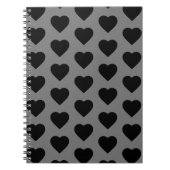 Schwarze Herzen Notizblock (Vorderseite)