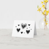 Schwarze Herzen, PERSONALISIERTE Herzdesigns Karte (Gelbe Blume)