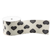 Schwarze Herzen Ripsband (Spule)