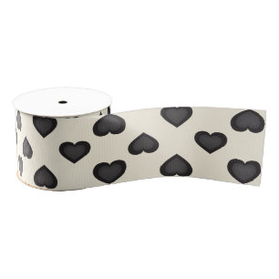 Schwarze Herzen Ripsband