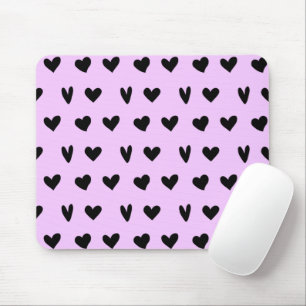 Schwarze Herzen Schönes Muster Frohen Valentinstag Mousepad