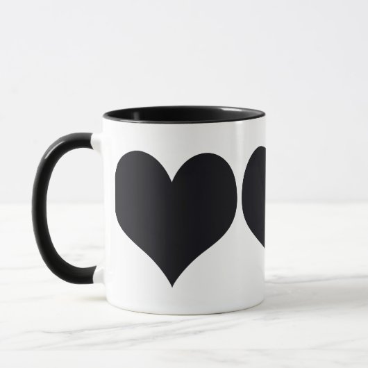 Schwarze Herzen Tasse (Links)