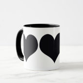 Schwarze Herzen Tasse (Vorderseite Links)