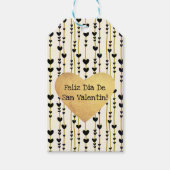 Schwarze Herzen über Golden Strings Geschenkanhänger (Vorderseite)