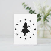 Schwarze Herzen um Alice Drinks Postkarte (Stehend Vorderseite)